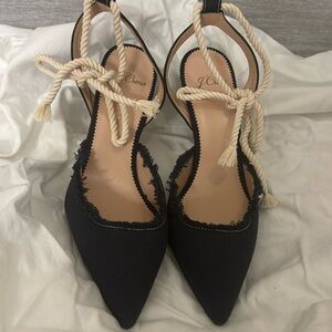 Navy J Crew sling back pumps